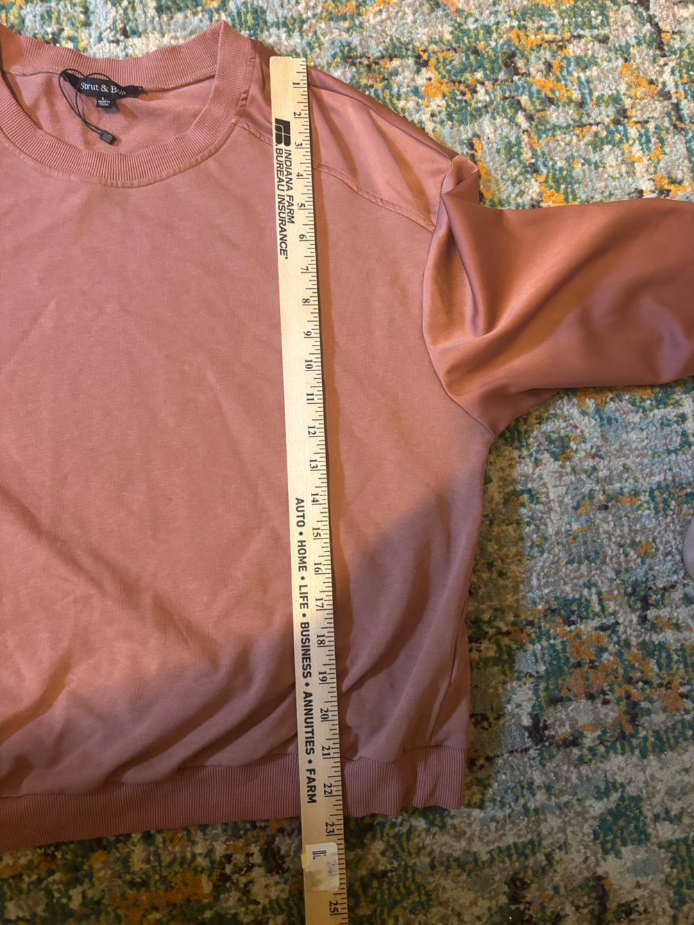 Mauve Satin-Sleeve Crewneck Sweatshirt - Picture 3 of 9